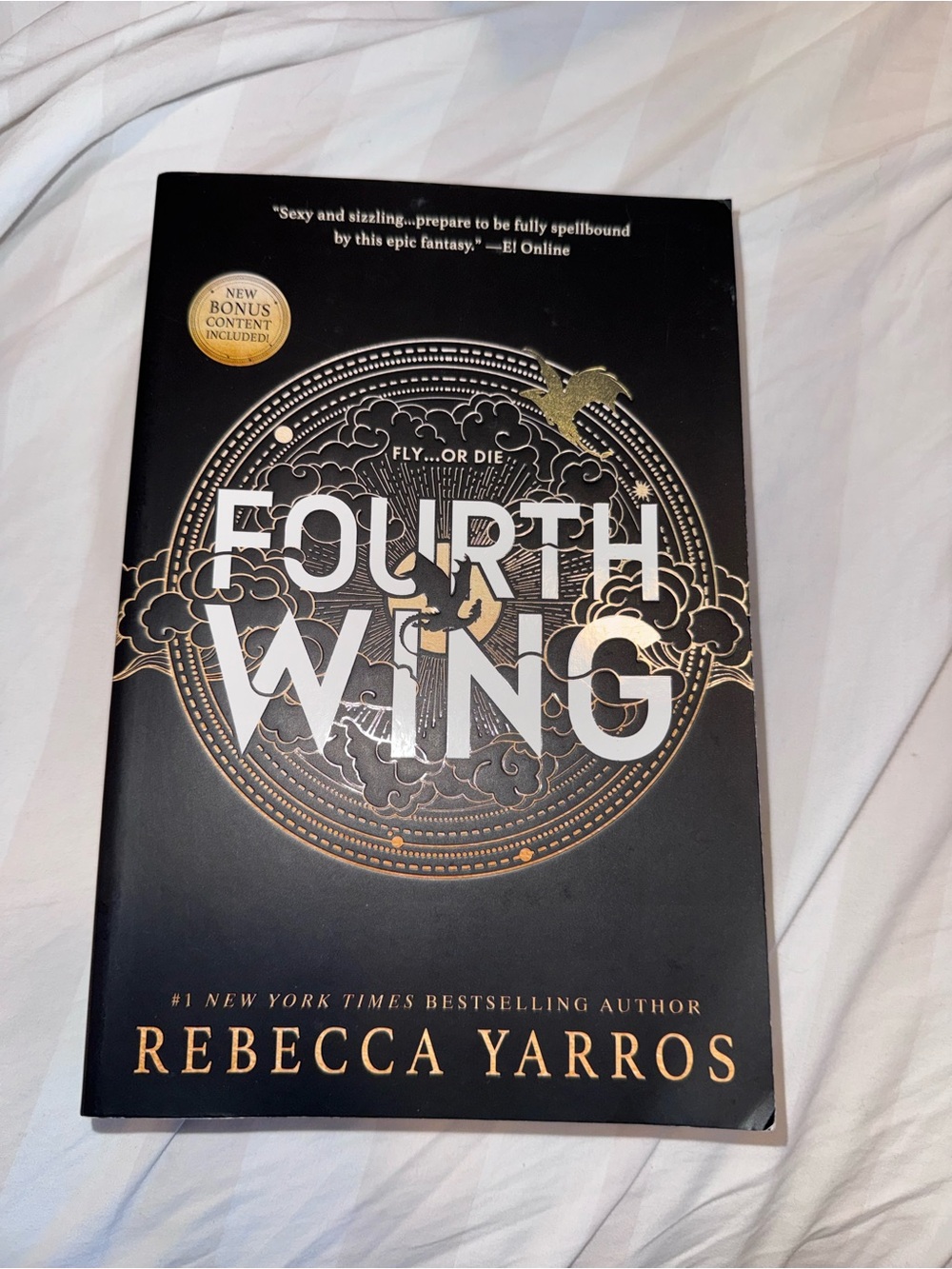 Fourth Wing by Rebecca Yarros 1st Edition Paperback with Stencil Edges